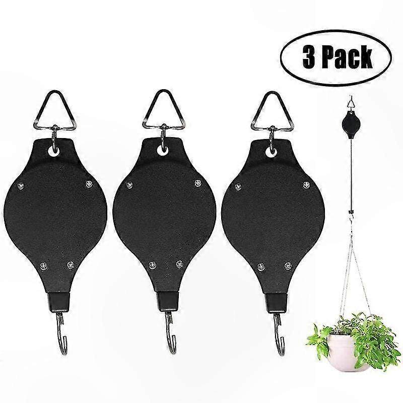 Retractable Garden Pulley System for Hanging Flower Baskets 3Pcs Sturdy and Easy to Use Plant Hanger Hooks for Garden Baskets