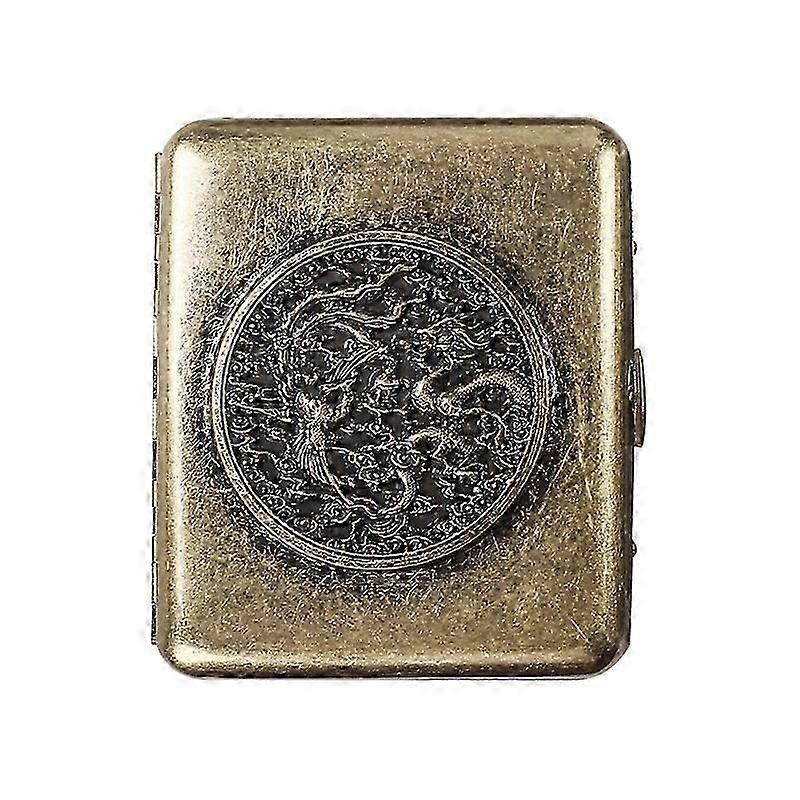 Mens Retro Bronze 20-Piece Portable Cigarette Case