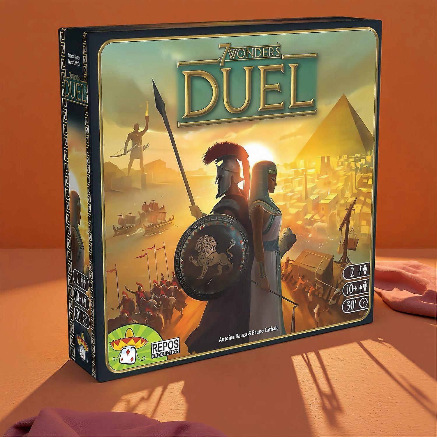 7 Wonders Duel, a two-player strategy board game, is a civilization-building card game suitable