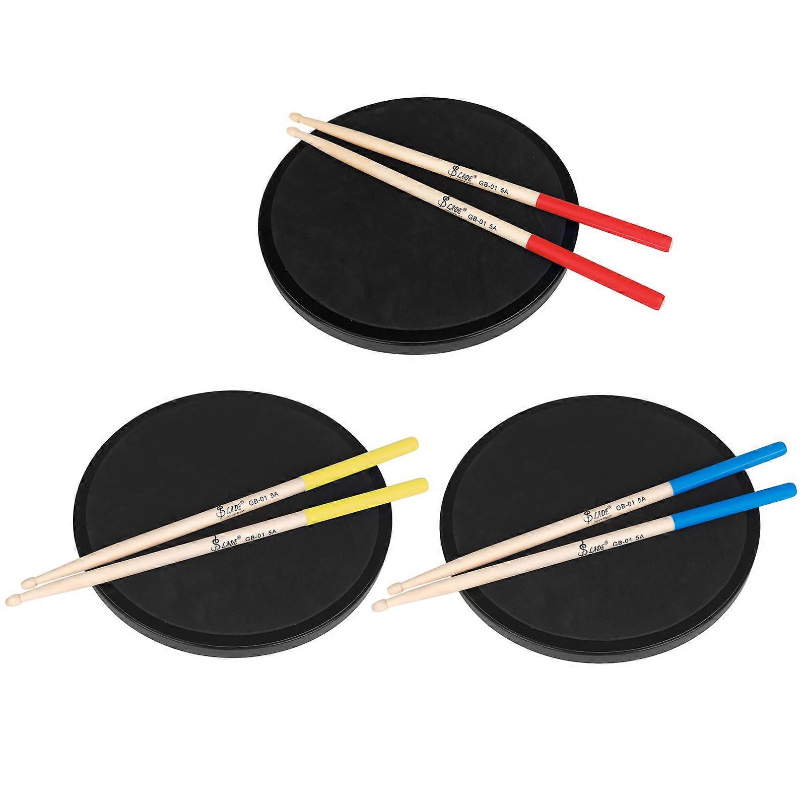 SLADE 3 Pairs 5A Maple Drumsticks 40.6cm Triangular Tip Rubber Grip