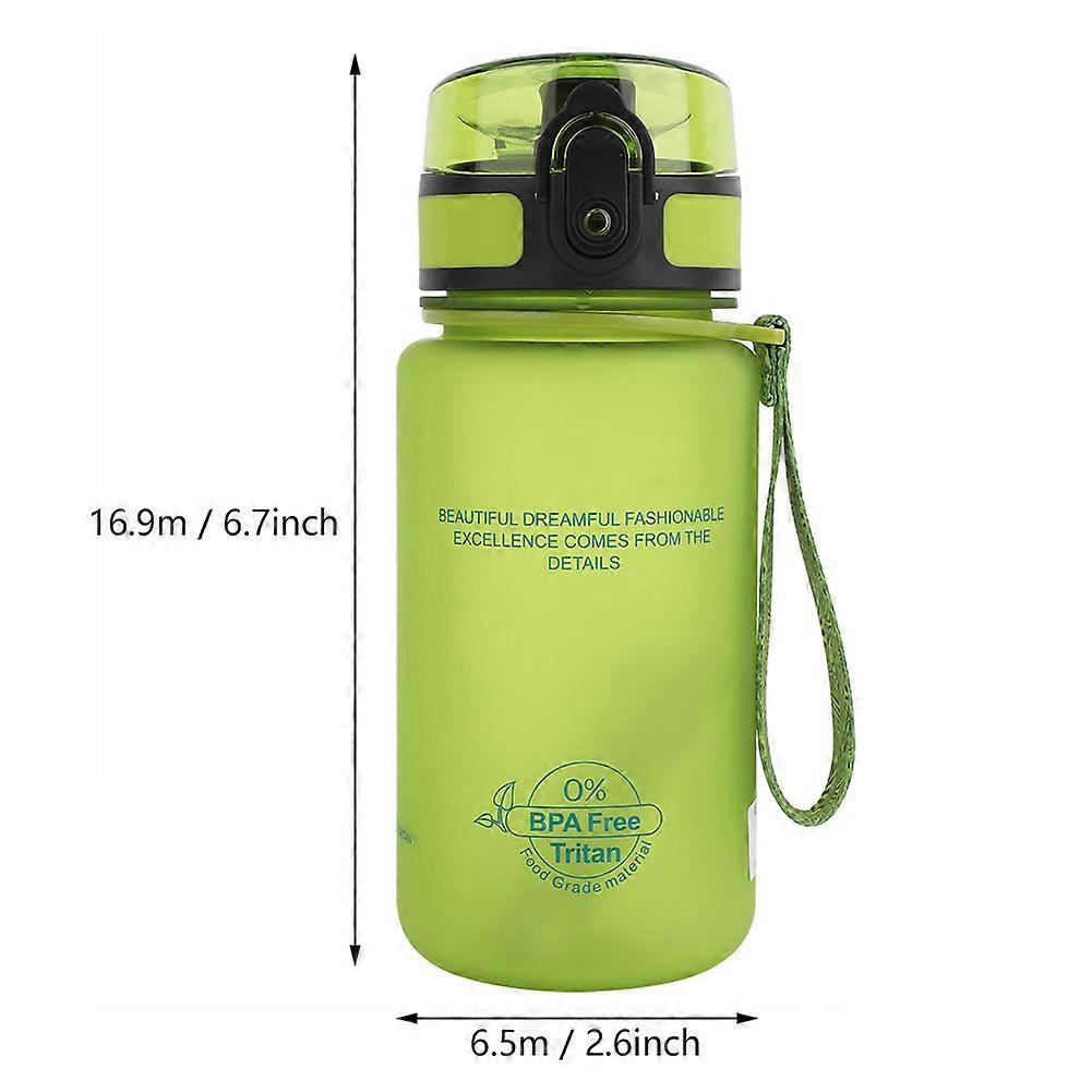 350ml Portable Tritan Water Bottle with Rope, Leak Proof Green