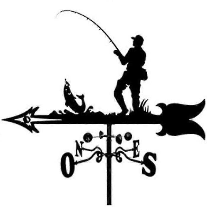 Metal Weather Vane, Garden Weather Vane, Professional Measuring Tool, Garden Roof Mount, Easy to Use - Fisherman