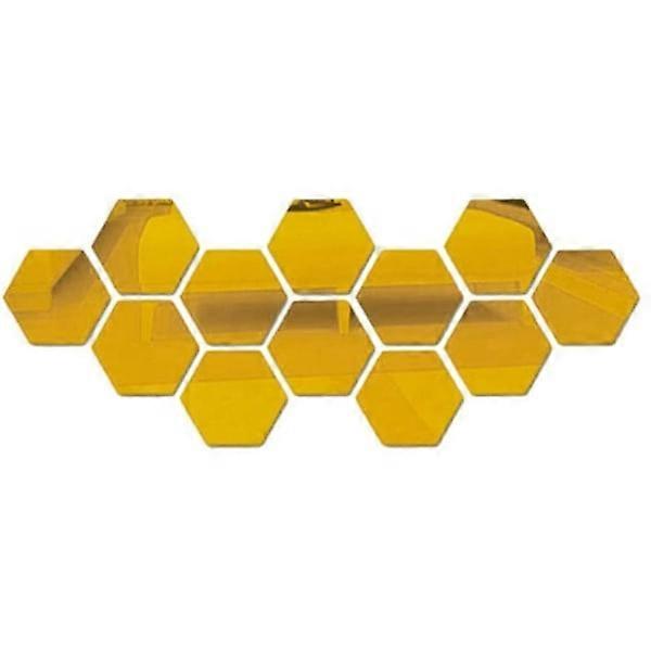 Self-adhesive removable hexagonal acrylic wall mirrors