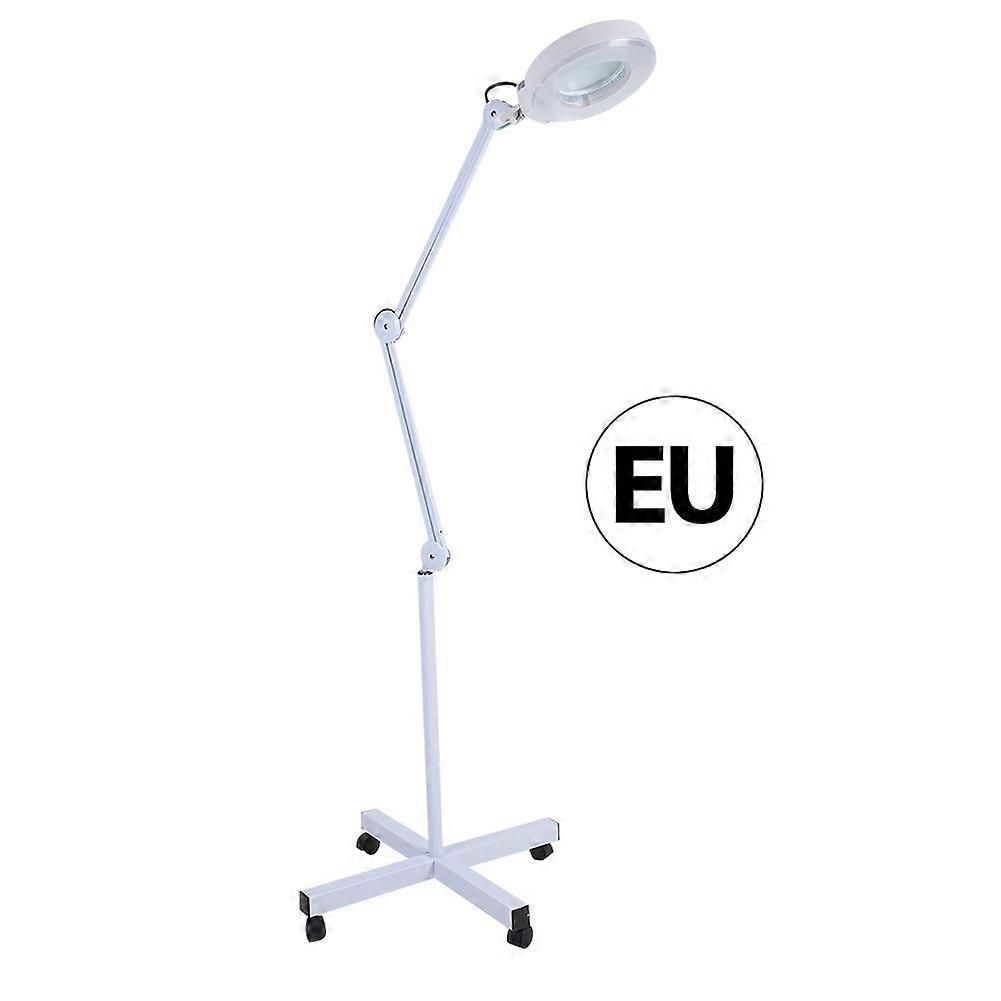 Stand Beauty Cosmetic Makeup 5xMagnifying Lighted Magnifier Light Floor LED Lamp White