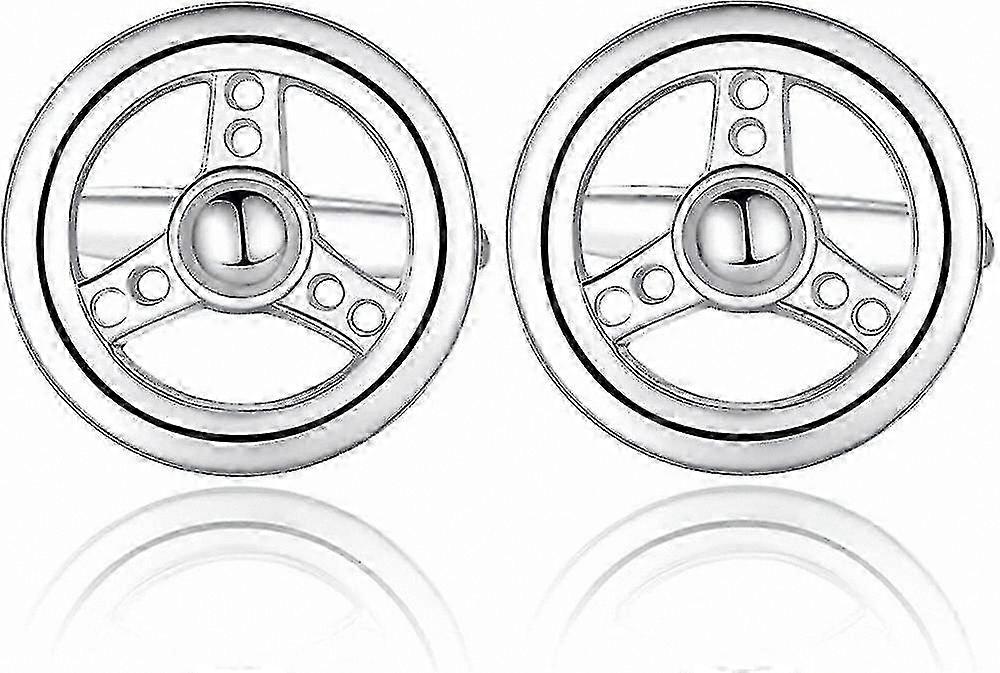 Steering Wheel Design Stainless Steel Cufflinks for Men