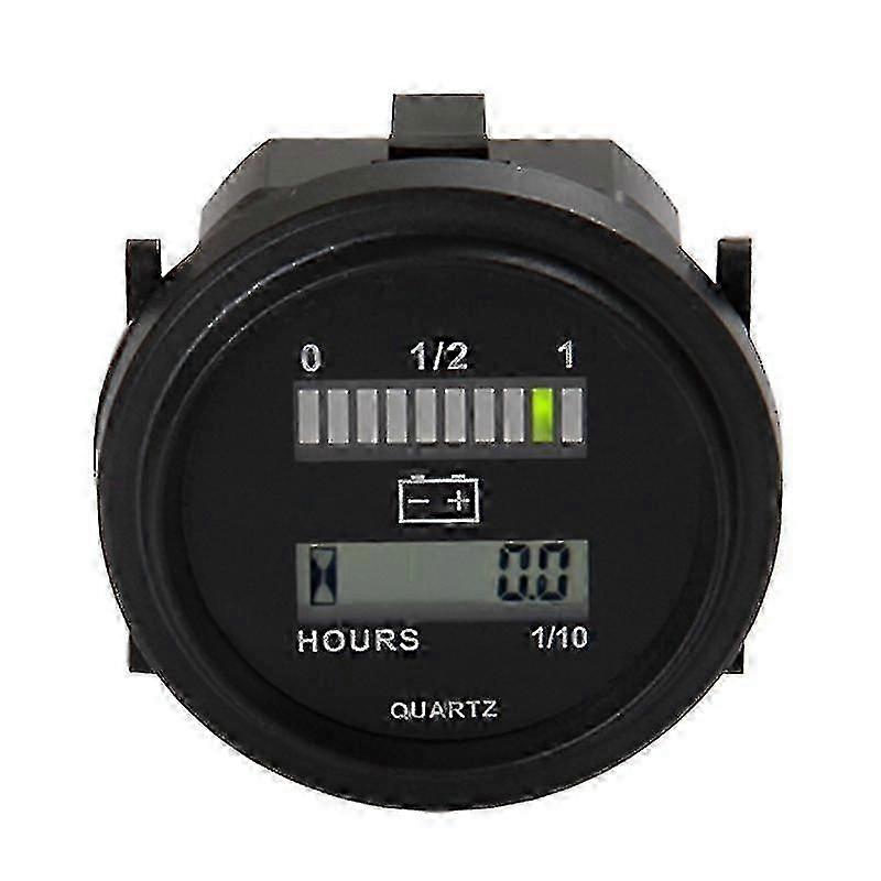 Led With Hour Meter Round Battery Indicator Meter Gauge 12/24v 36v 48v 72v For Boat Golf Cart Club