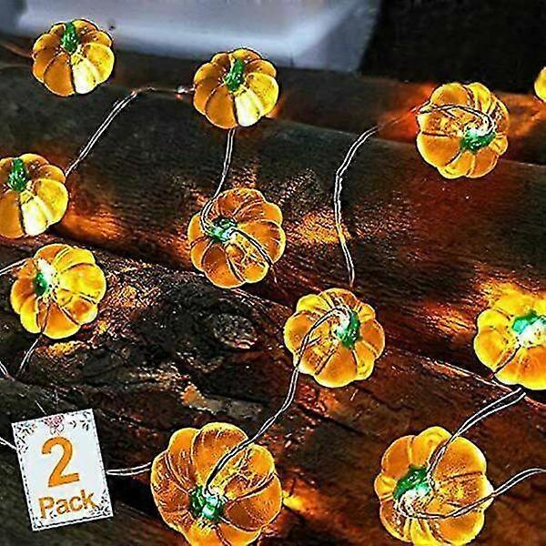 2パック3D感謝祭のカボチャライト秋のガーランドの装飾合計6 m 40 LED
