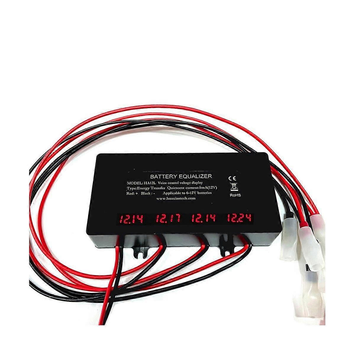 HA12L LED Display Batteria Bilanciatore per 4 x 12V Batteria Bilanciatore 4S Tensione attiva Piombo-Acido Li-Ion
