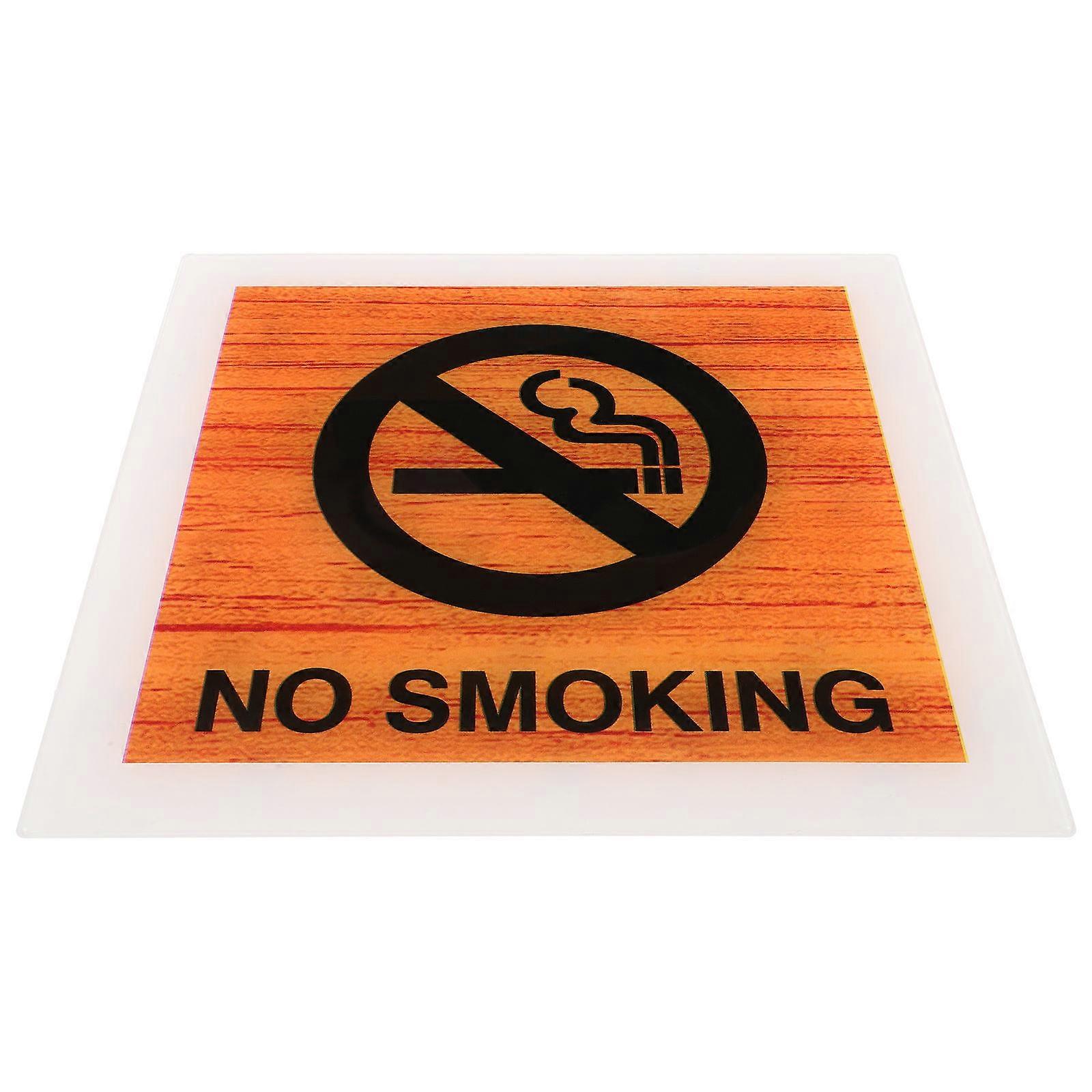 No Smoking Sign for Home Acrylic Wall Mount Brown Decorative Indicator 4.7 x 7.1 Inches