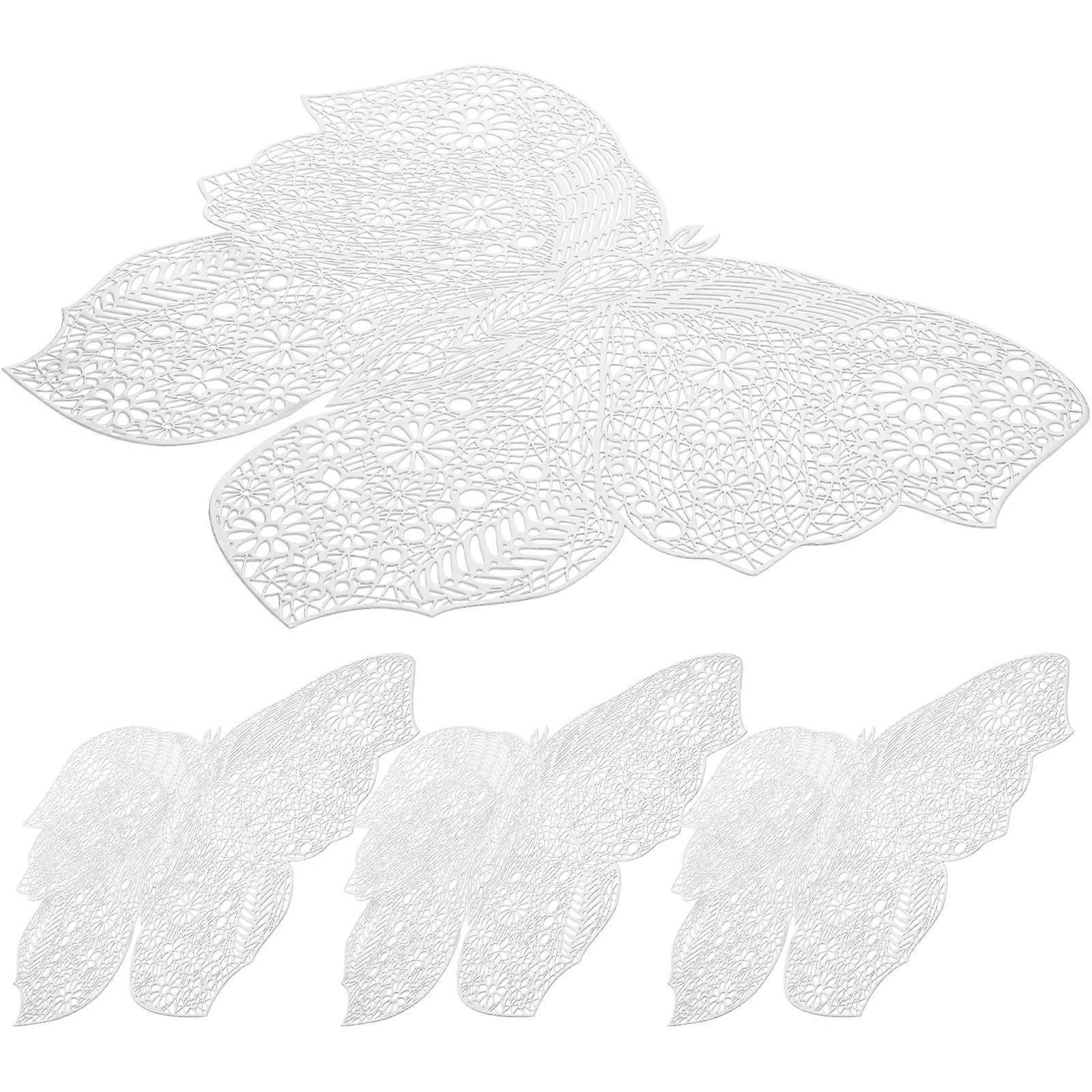 Cup Insulation Pad Butterflies Coasters PVC Material 4Pcs Set