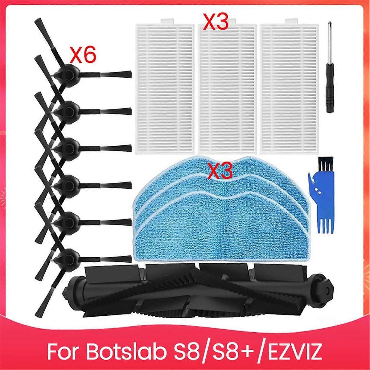 Botslab S8/S8+用360交換部品キット、ロボット掃除機用ブラシ、フィルター