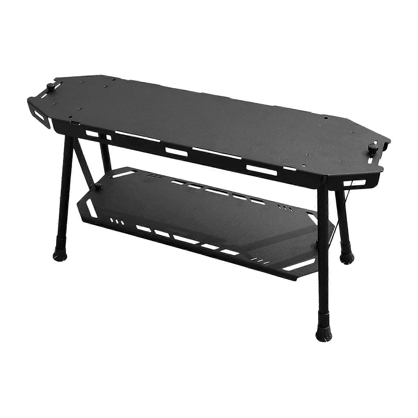 Folding Table Camping Picnic Desk, Cook Station Aluminium Alloy Storage Racks