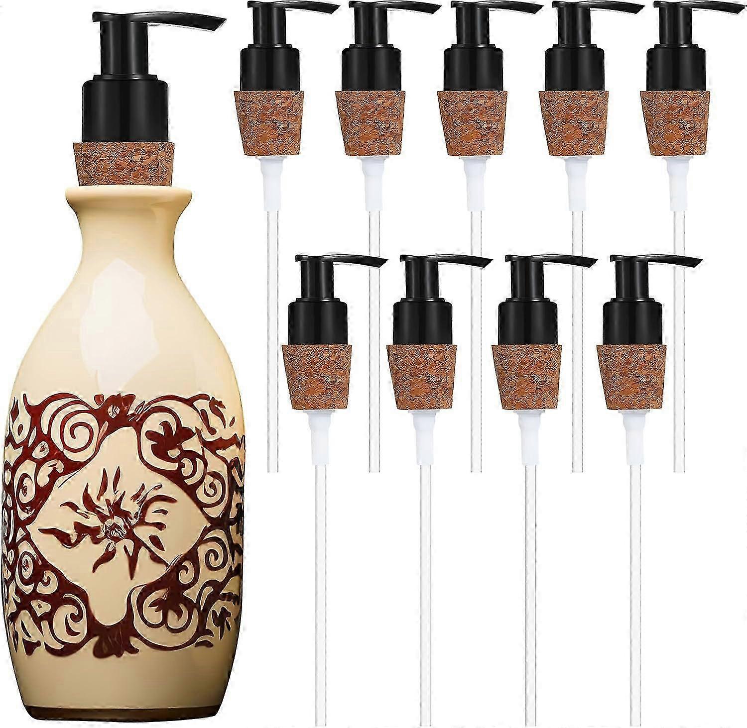 Zwarte kurk stop zeepdispenser pomp - 10 stuks