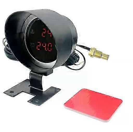 2 in 1 Round 12V 24V LED Digital Car Truck Water Temp Gauge temperature sensor temperatura motor + Voltmeter Volt Voltage Meter
