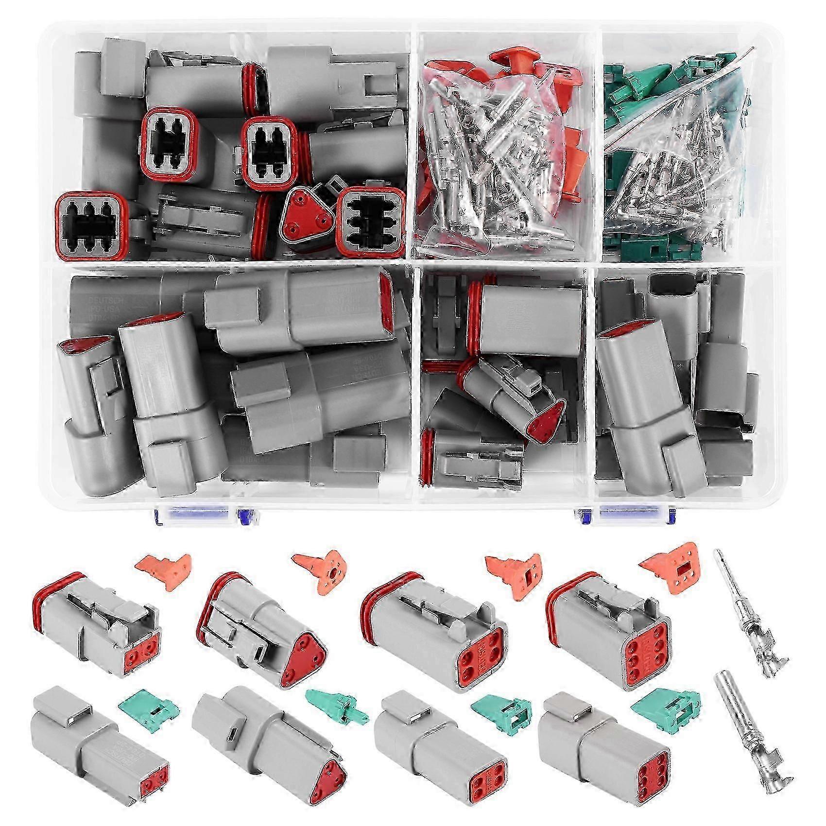 Kit de conectores de fio à prova d'água Deutsch DT Series 140 peças DT06-2/3/4/6S DT04-2/3/4/6P plugue selado automotivo com caixa de pinos