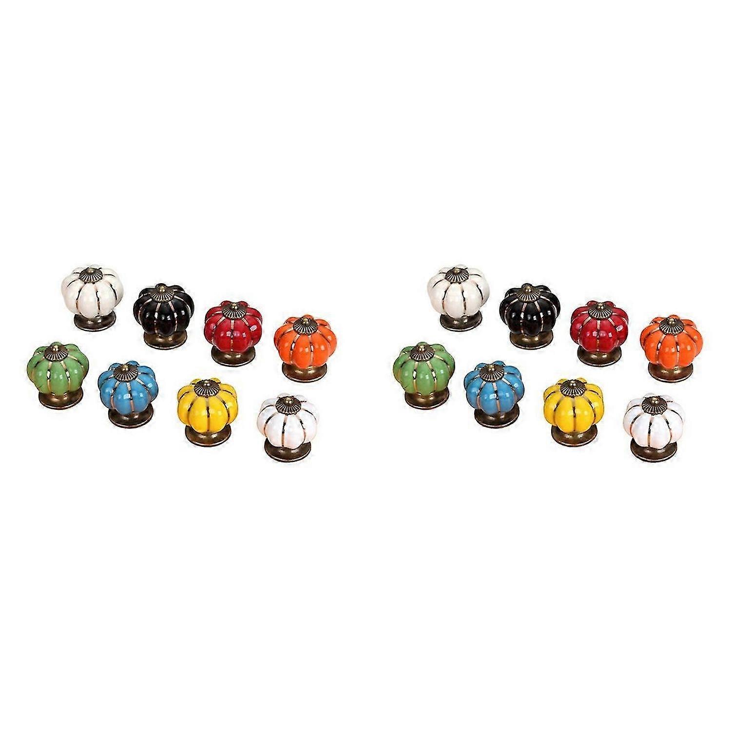 8pcs Pumpkin Ceramic Handles 38mm Drawer Knobs Cupboard Door Handles