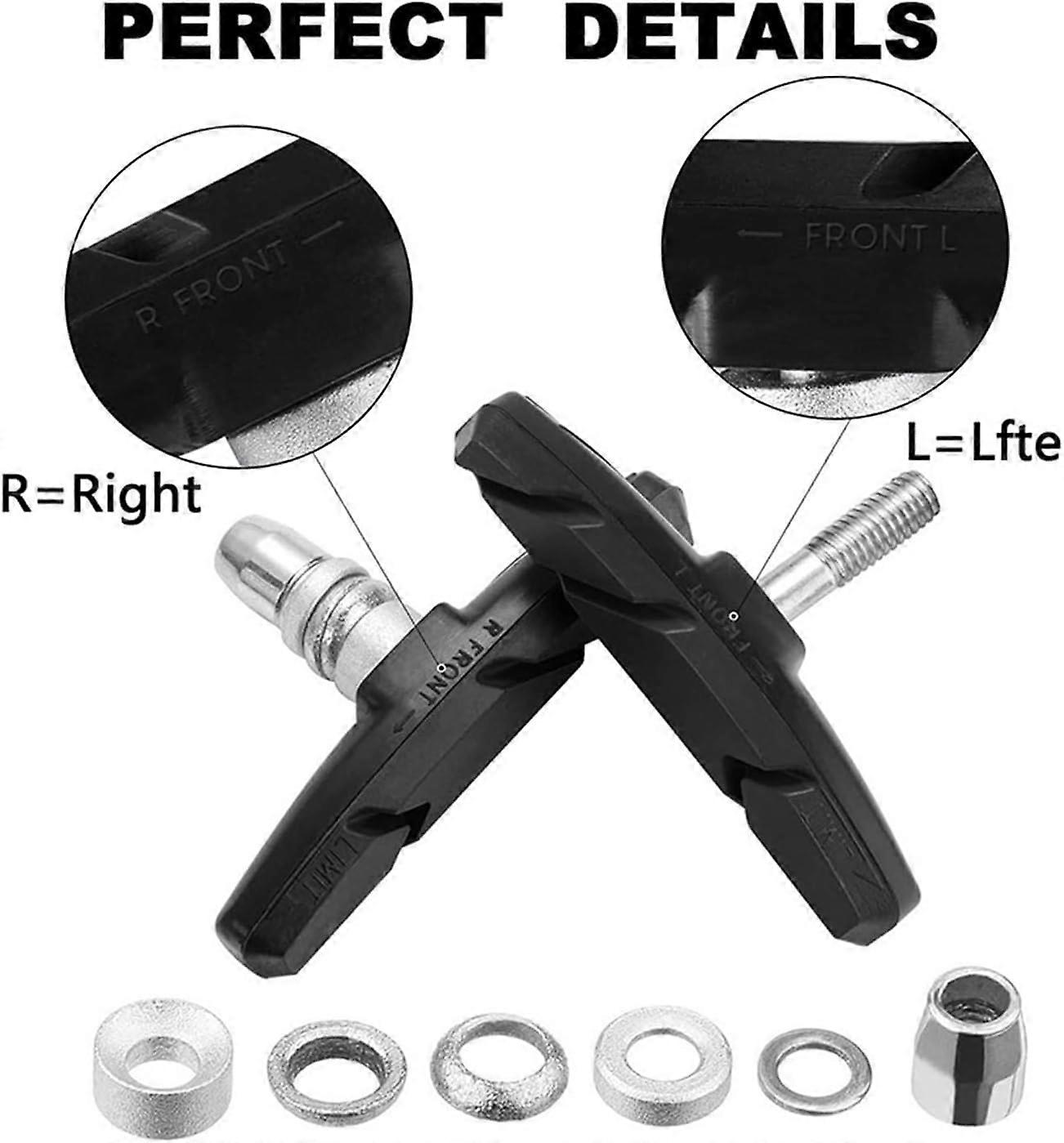 Brake Pad Set 2 Pair Quiet Mountain Bike Brake Pads With Bend Pipe And Rubber Sleeve Red