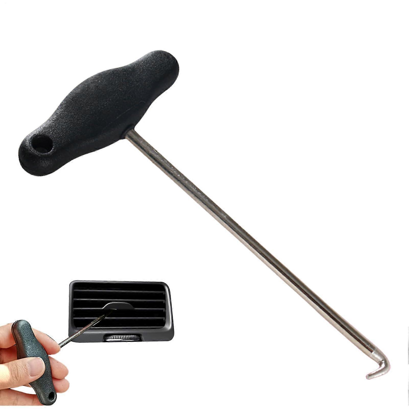 Air Outlet Pulling Hook Removal Tool | T-Handle Steel Dashboard Removal Tool for Panel Covers and Glass Regulators