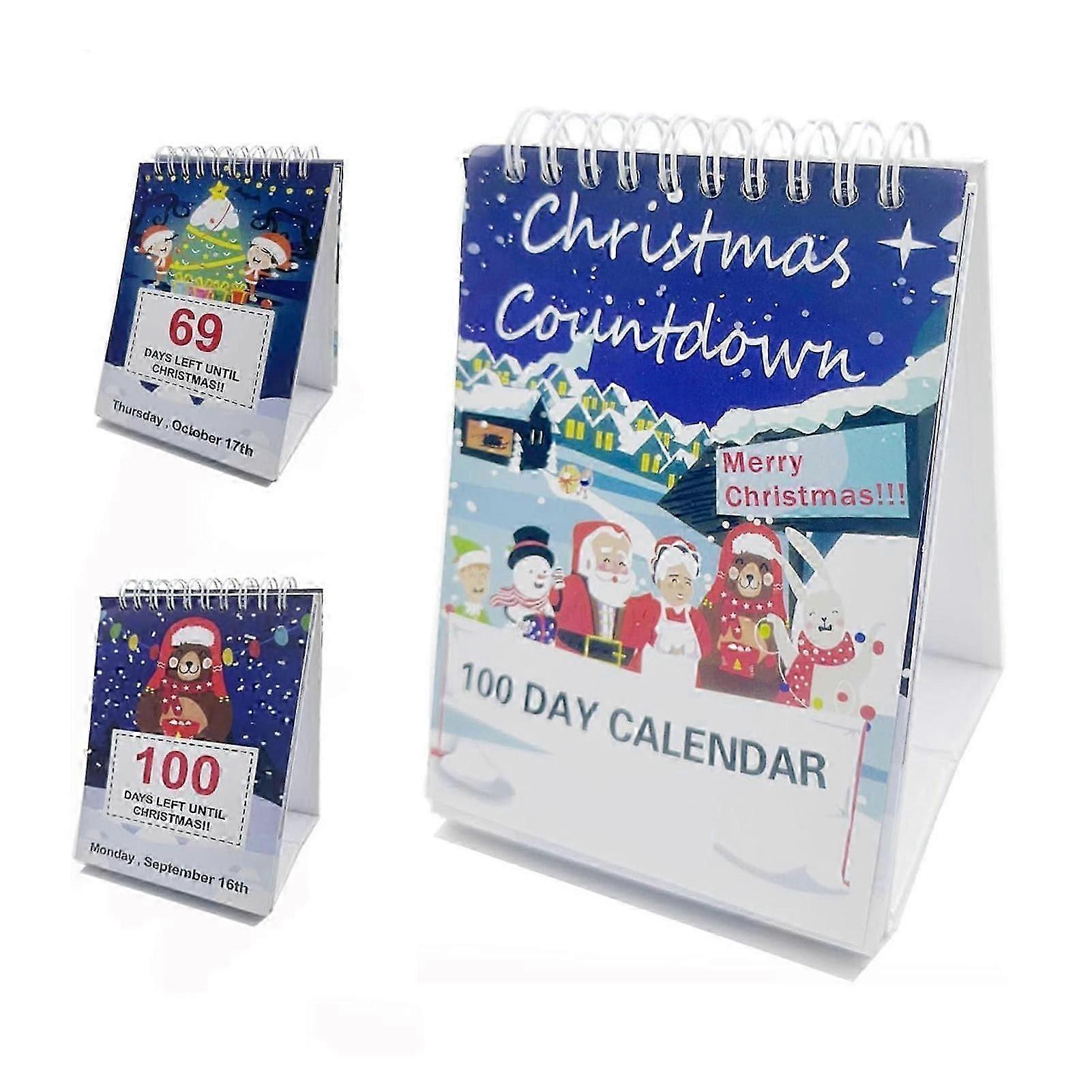 100 Day Christmas Countdown Calendar 2025, Advent Calendar 2025, Desktop Advent Calendar for Home Office Room Decor, Xmas Count Down