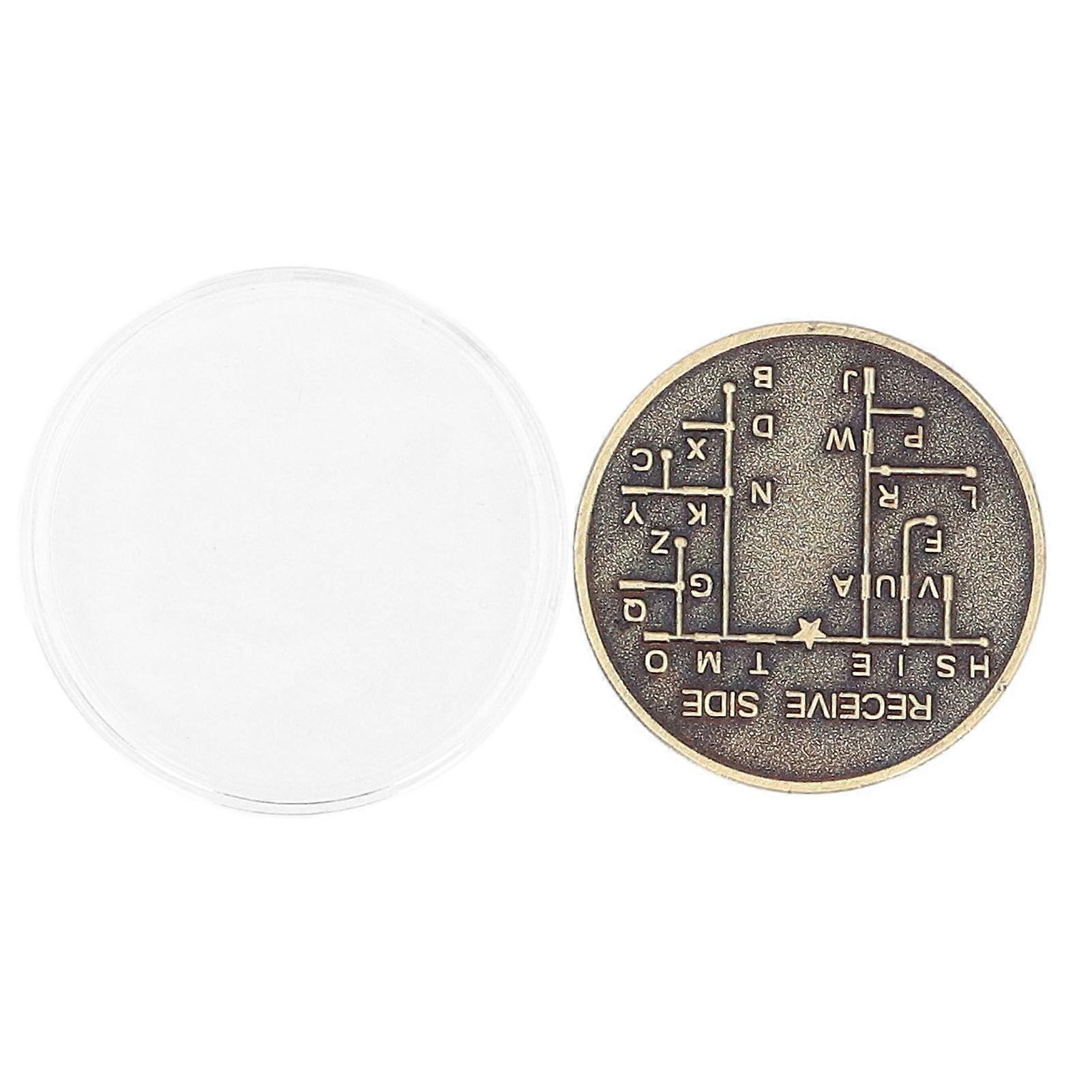 CW Morse Code Training Coin Galvanized Copper Encryption Language Coin for Amateur Radio Beginner 30x30x3mm