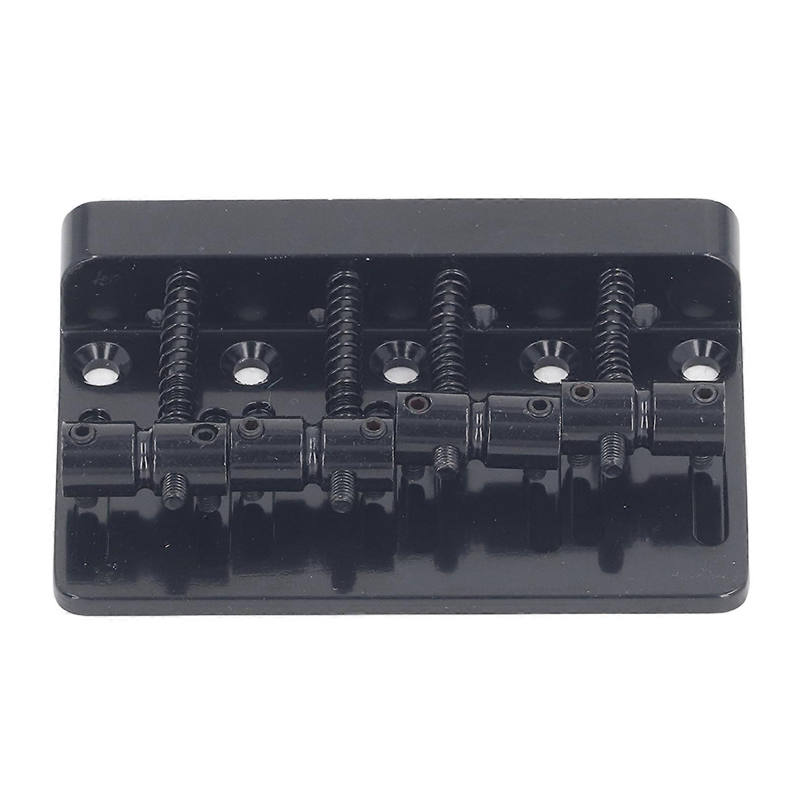 Electric Bass Bridge Tailpiece 4-String Fixed Saddle Black with Hex Wrench