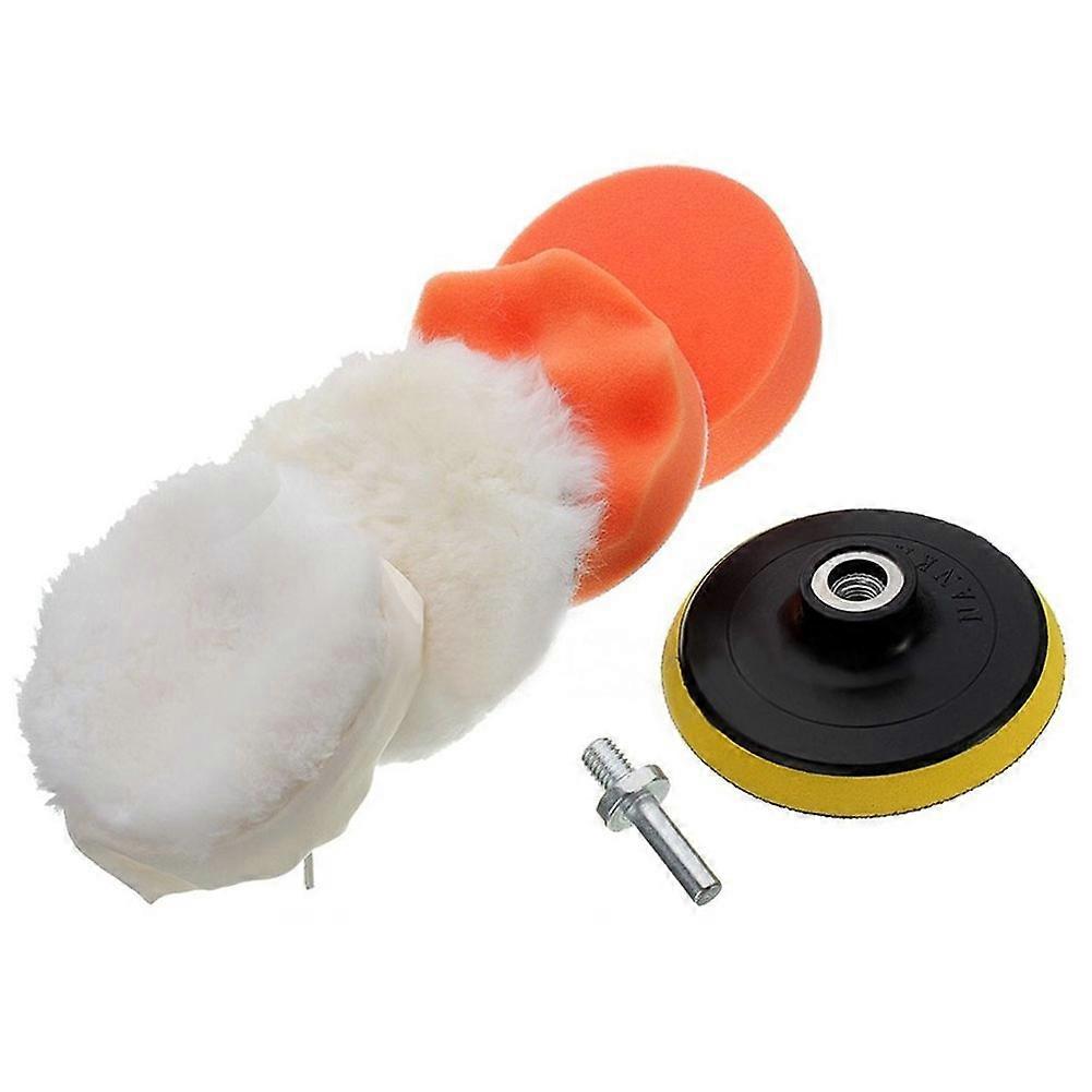Ensemble de 6 tampons de polissage à haute densité de 4 pouces, adaptateur de perceuse M10, cire de polissage pour voiture