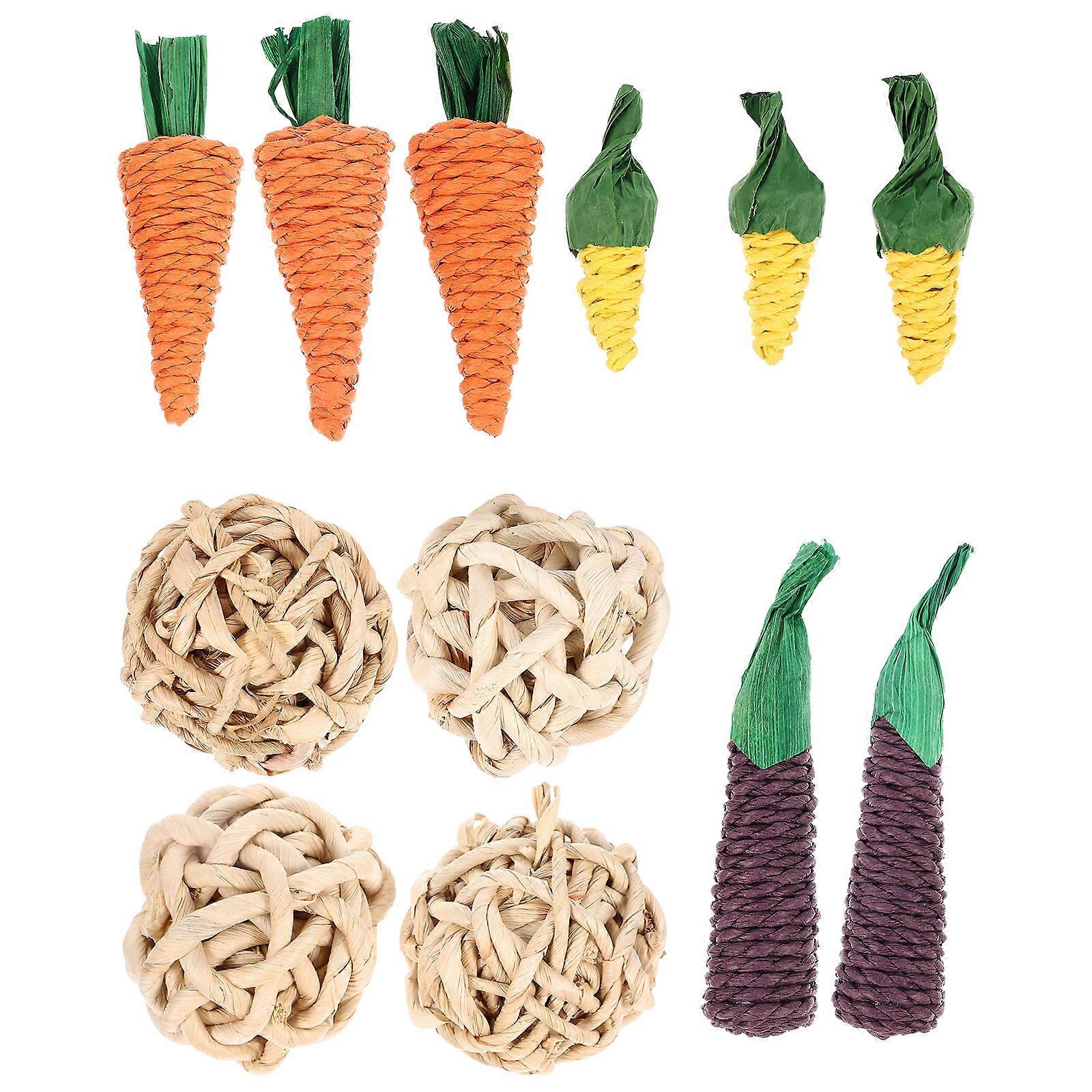 Hamster Chew Toy Wooden Small Pet Toy for Teeth Cleaning 24Pcs