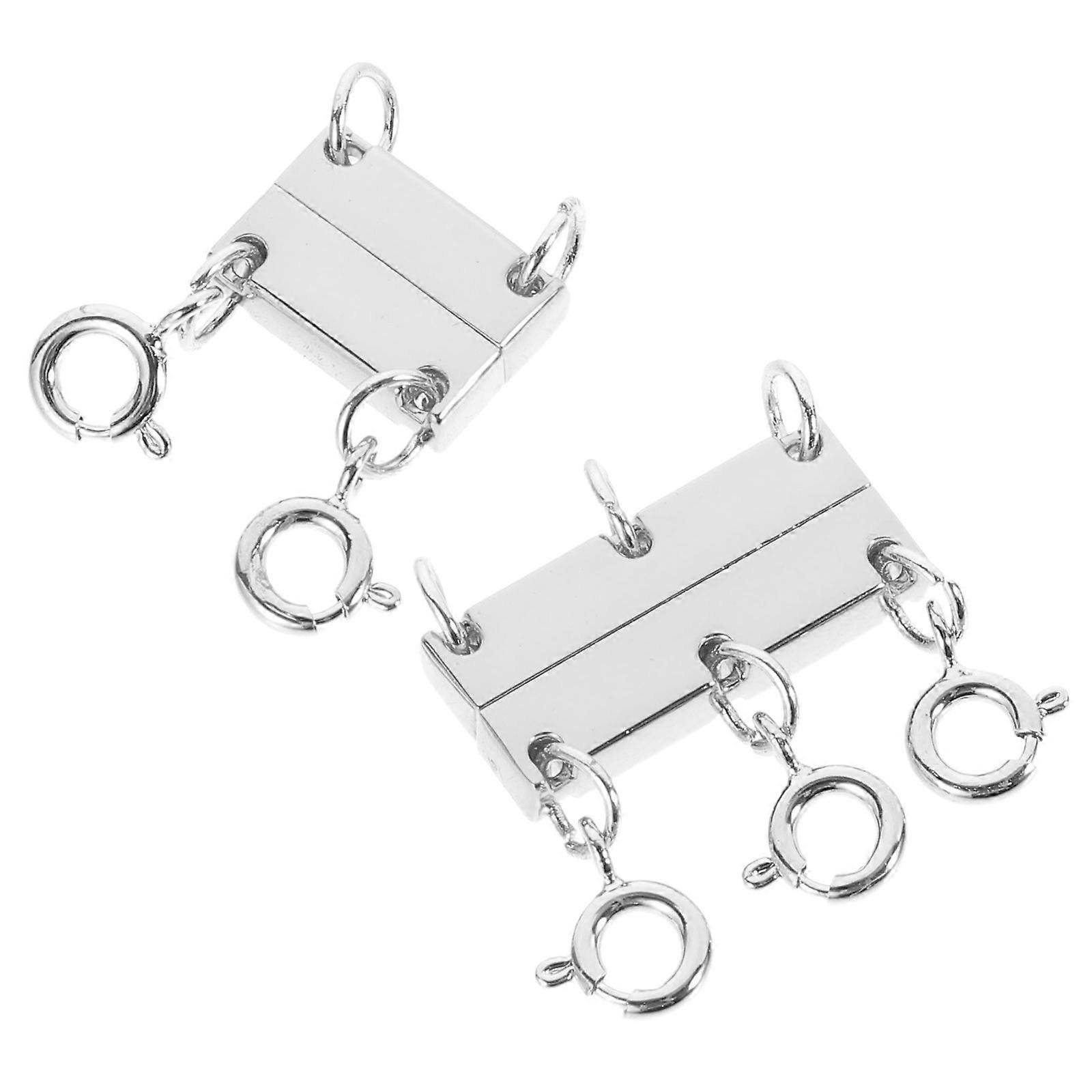 Silver Necklace Layering Clasp for DIY Use 4Pcs Jewelry Connector