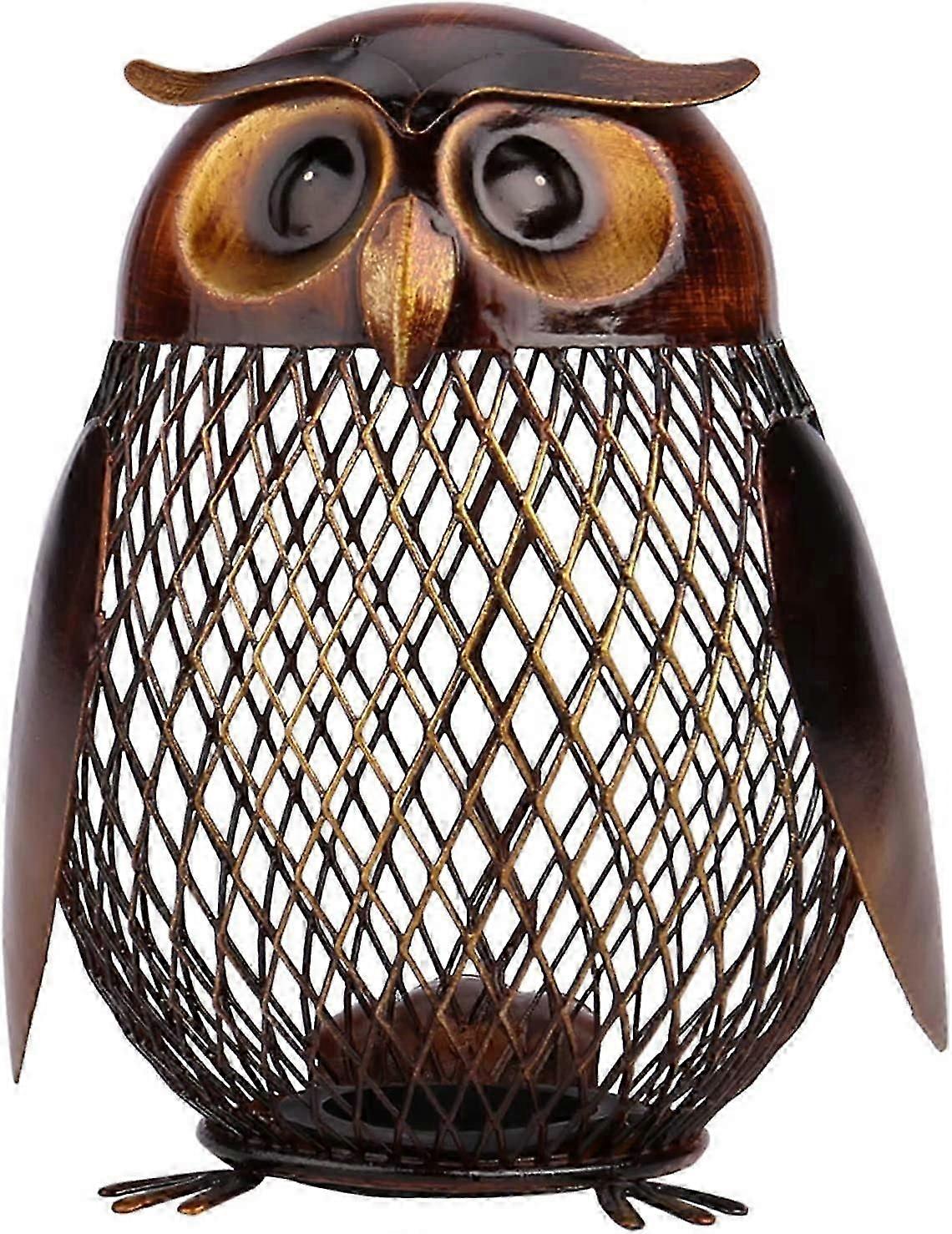 Owl Shaped Metal Coin Bank Box Handwork Crafting Art Ideal for birthdays, Christmas, holidays and other gift giving occasions.