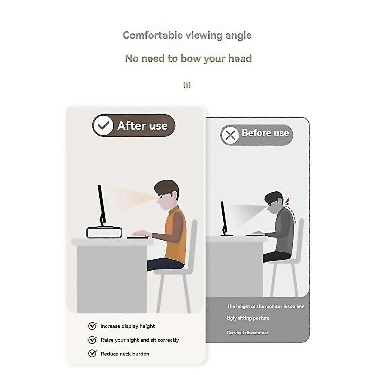 For Adjustable Desktop Monitor Stand Display Stand Screen Rack White