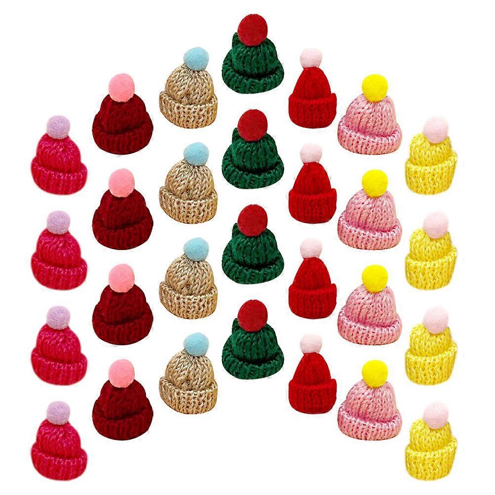 Mini Knitting Hats for DIY Decoration with 300Pcs Assorted Color Yarn