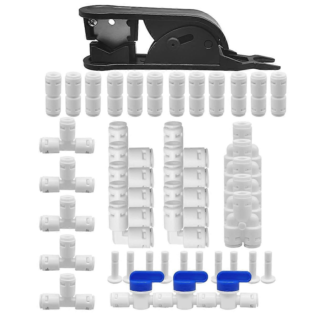 Water Tube Fittings Kit,1/4inch OD Quick Connect