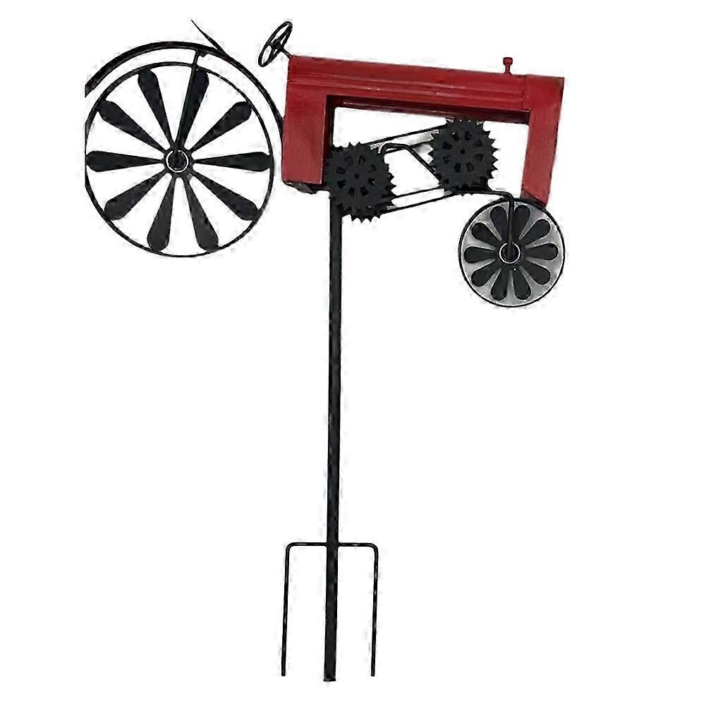 יתד גינה, טרקטור חווה, גלגלים מסתובבים, גימור וינטג', ספינר רוח לטרקטור, מכונית יתד חצר טרקטור