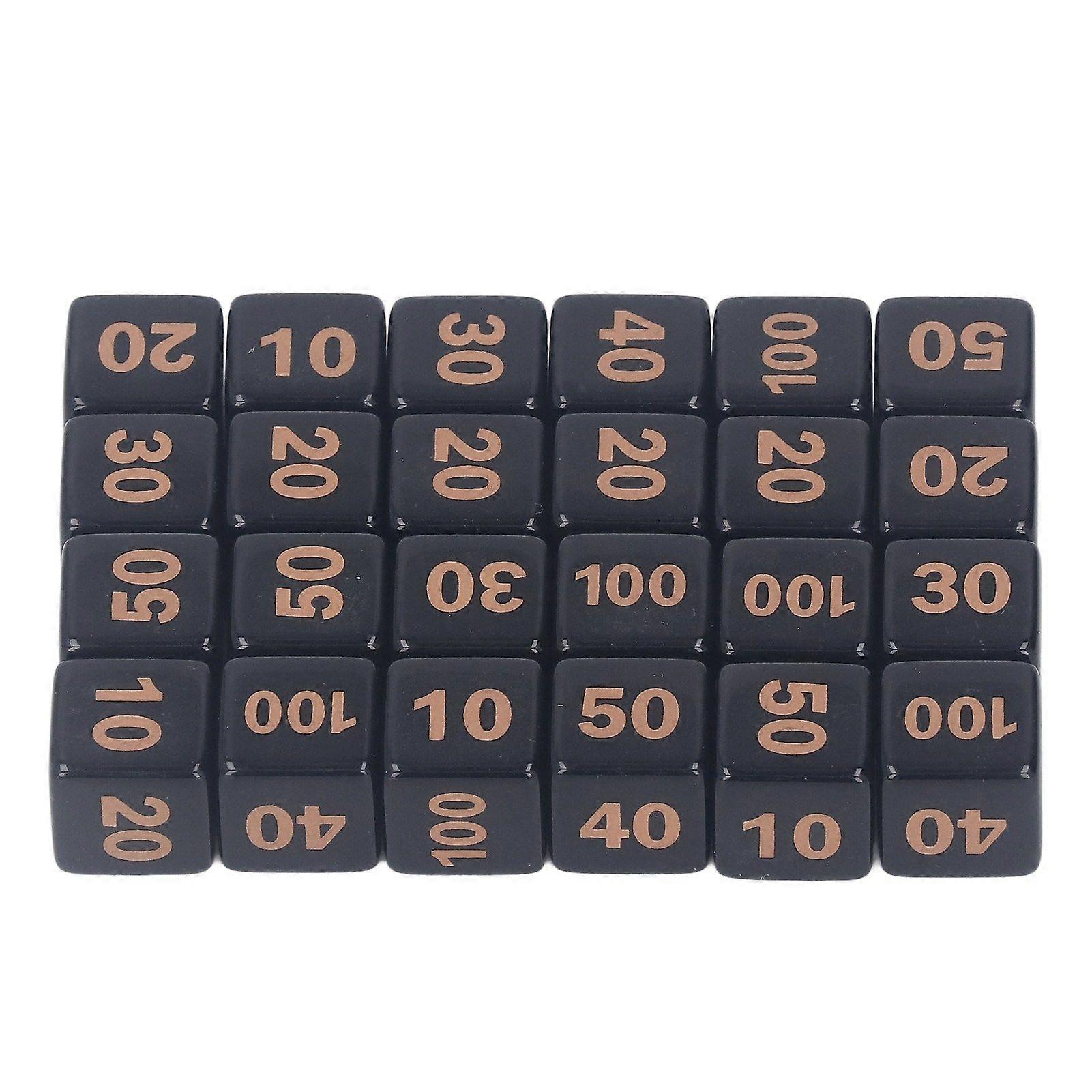24pcs D6 Polyhedral Dice 14mm Acrylic Waterproof Balanced Game Dice for Table Games