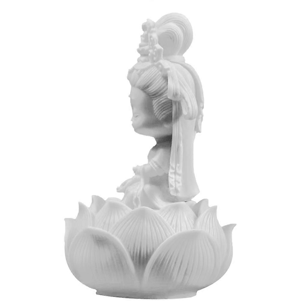 Desktop Resin Buddha Statue for Decoration 3Sets White Craft Figurine Ornament
