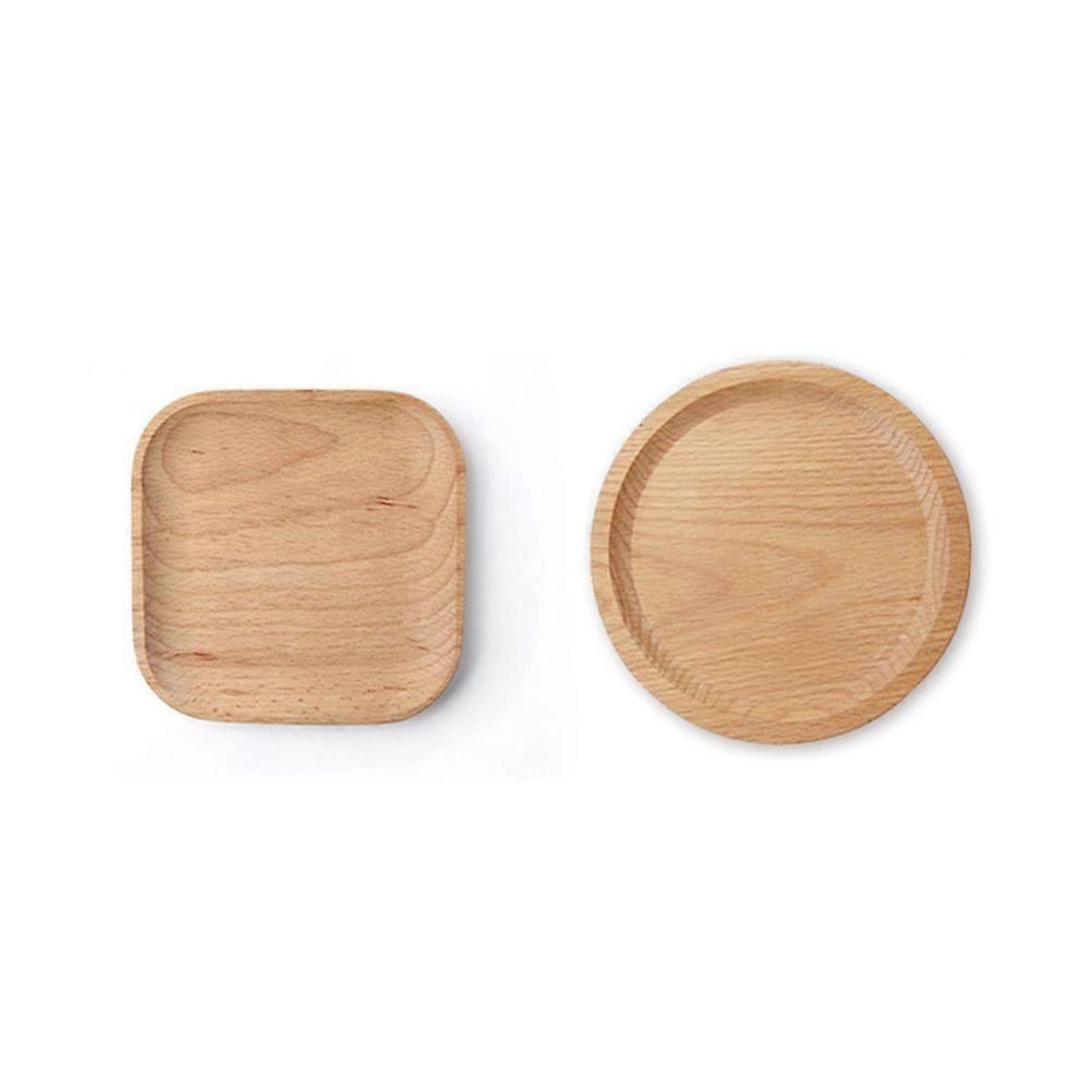 Round Serving Tray Beech Serving Plates Water Resistant Stain Resistant For Wedding 1Pcs