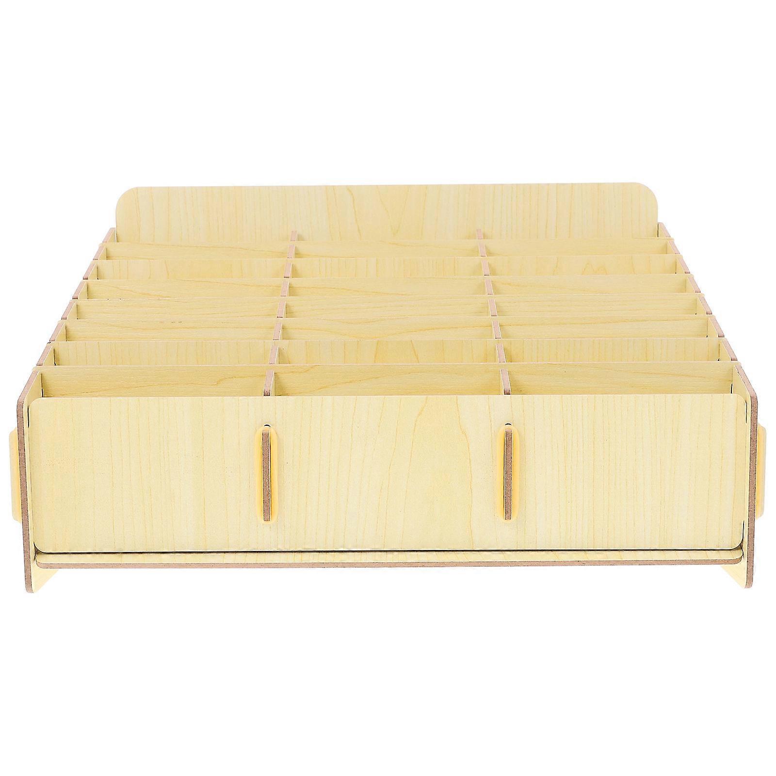 Mobile Phone Storage Box Wooden Organizer for Storage with 24 Compartments