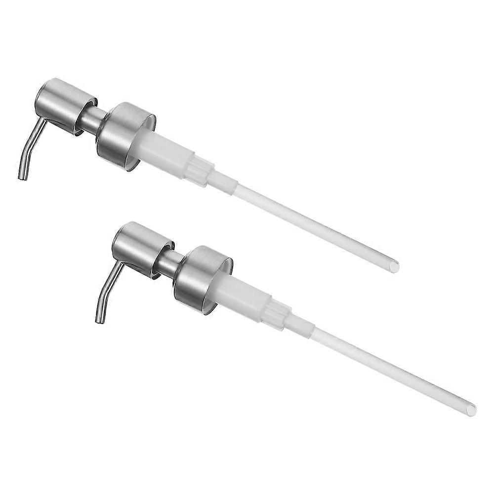 Pump Bottle Head Replacement Nozzle For Soap Dispenser Travel Use 10.8X3CM Silver Durable Design 2Pcs