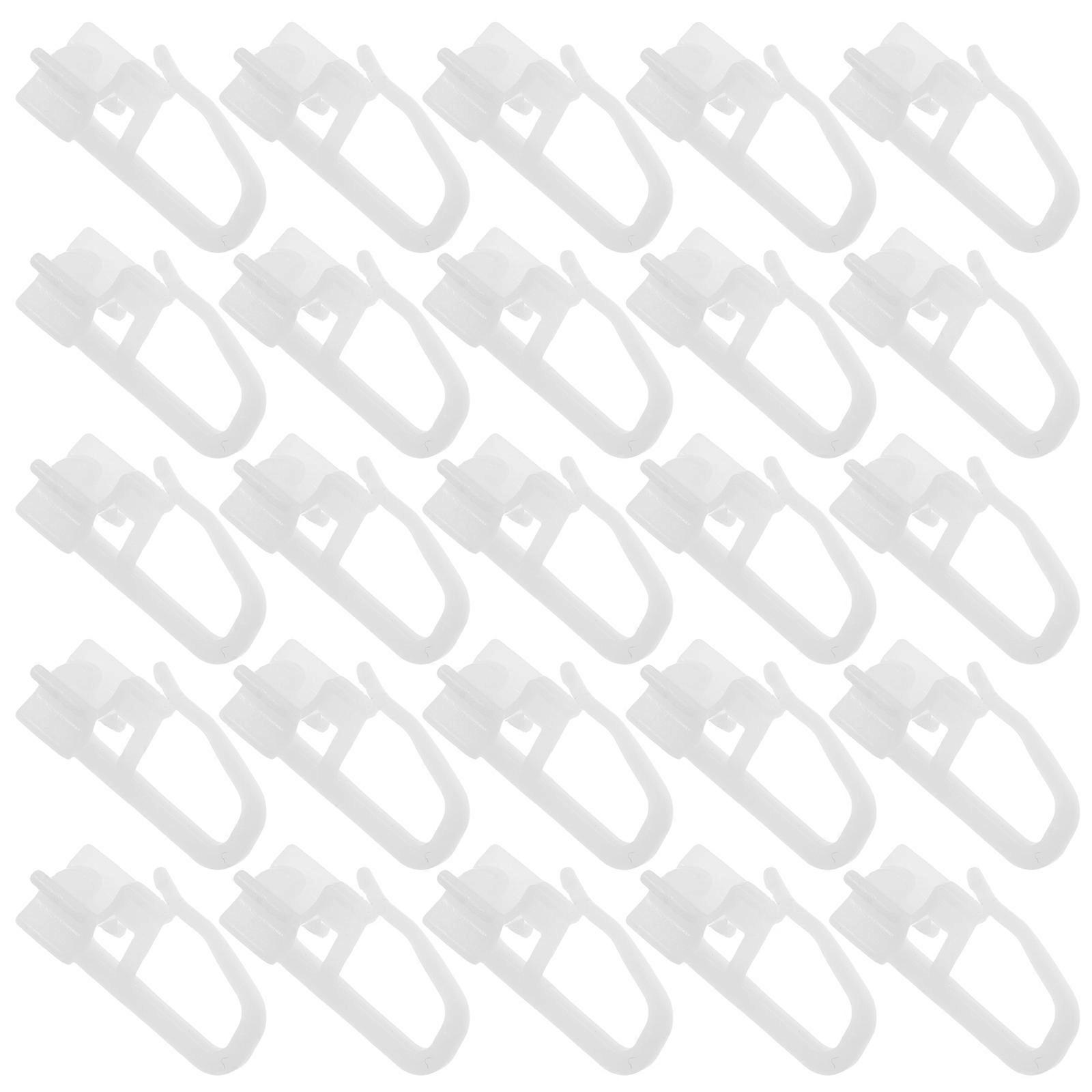 Plastic Curtain Track Glider Hooks 100 Pcs Silent Sliding Parts For Bathroom Shower Drapery Home Decor PVC