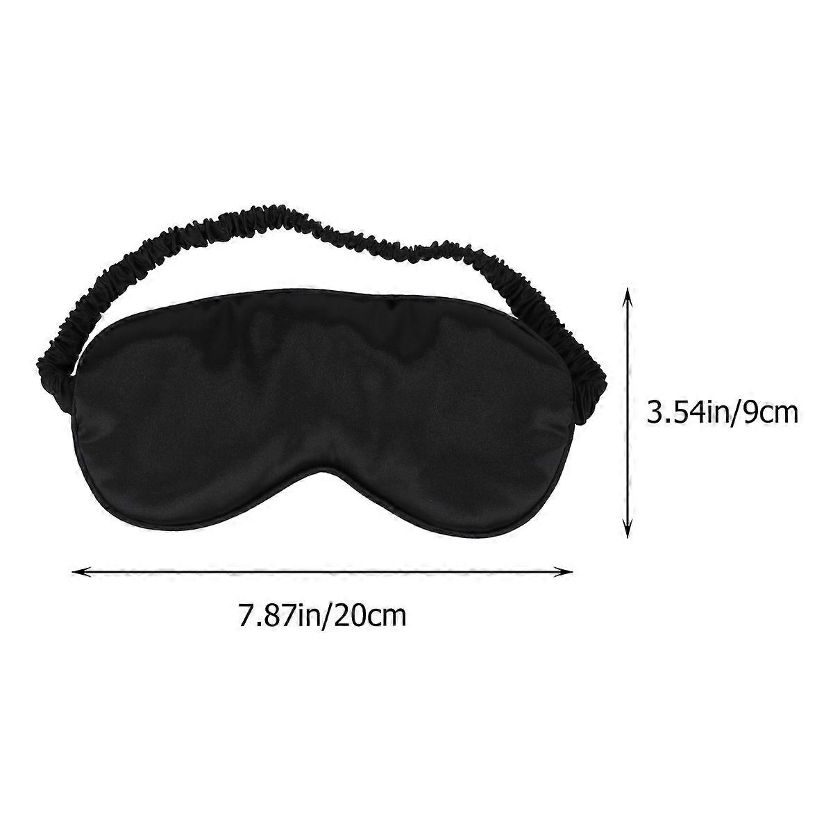 Silk Sleep Mask for Shading 4Pcs Black Adjustable Strap Comfortable Eye Cover