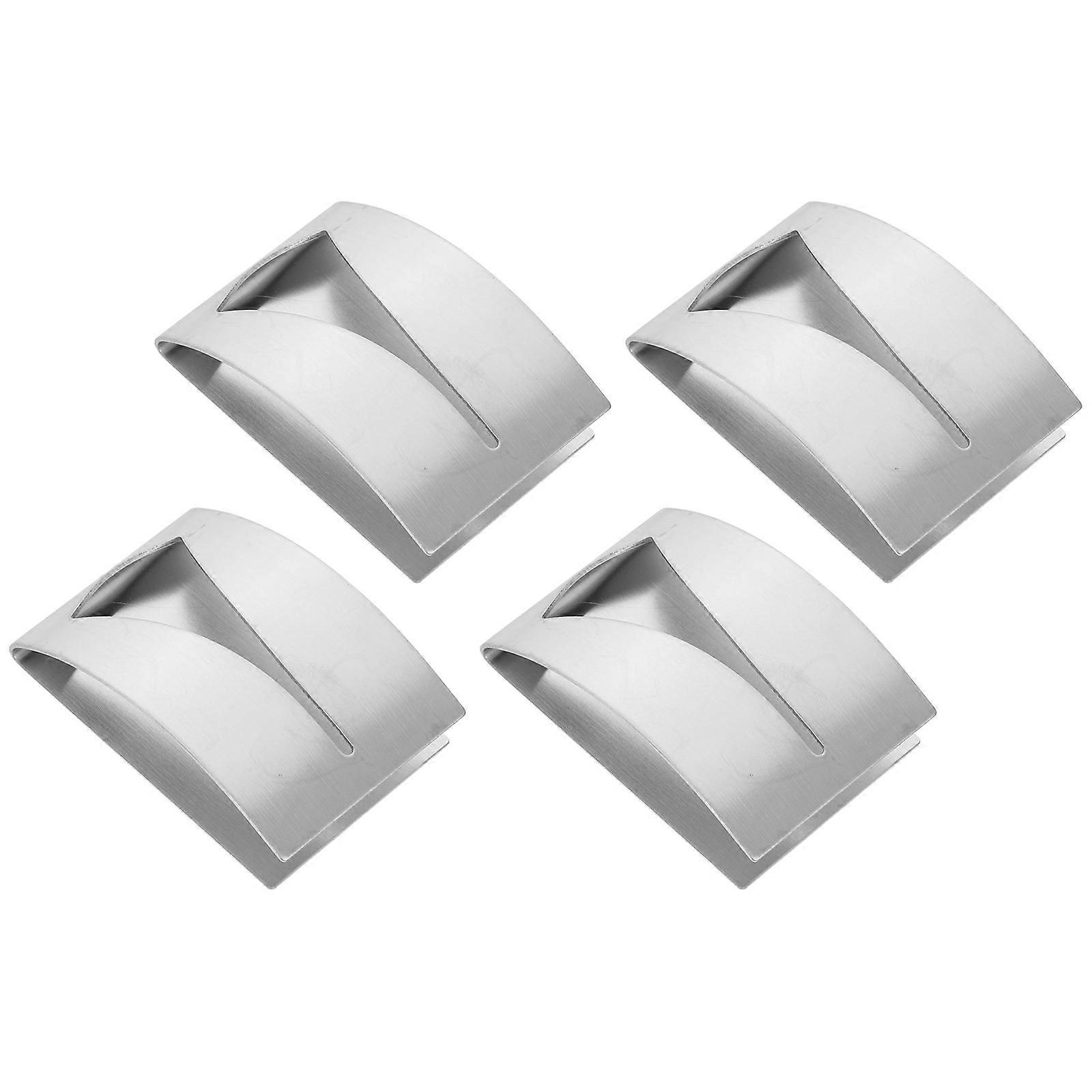 Nail-Free Towel Hook Silver Wall Mounted Hook for 4Pcs Kitchen Hanging Hooks