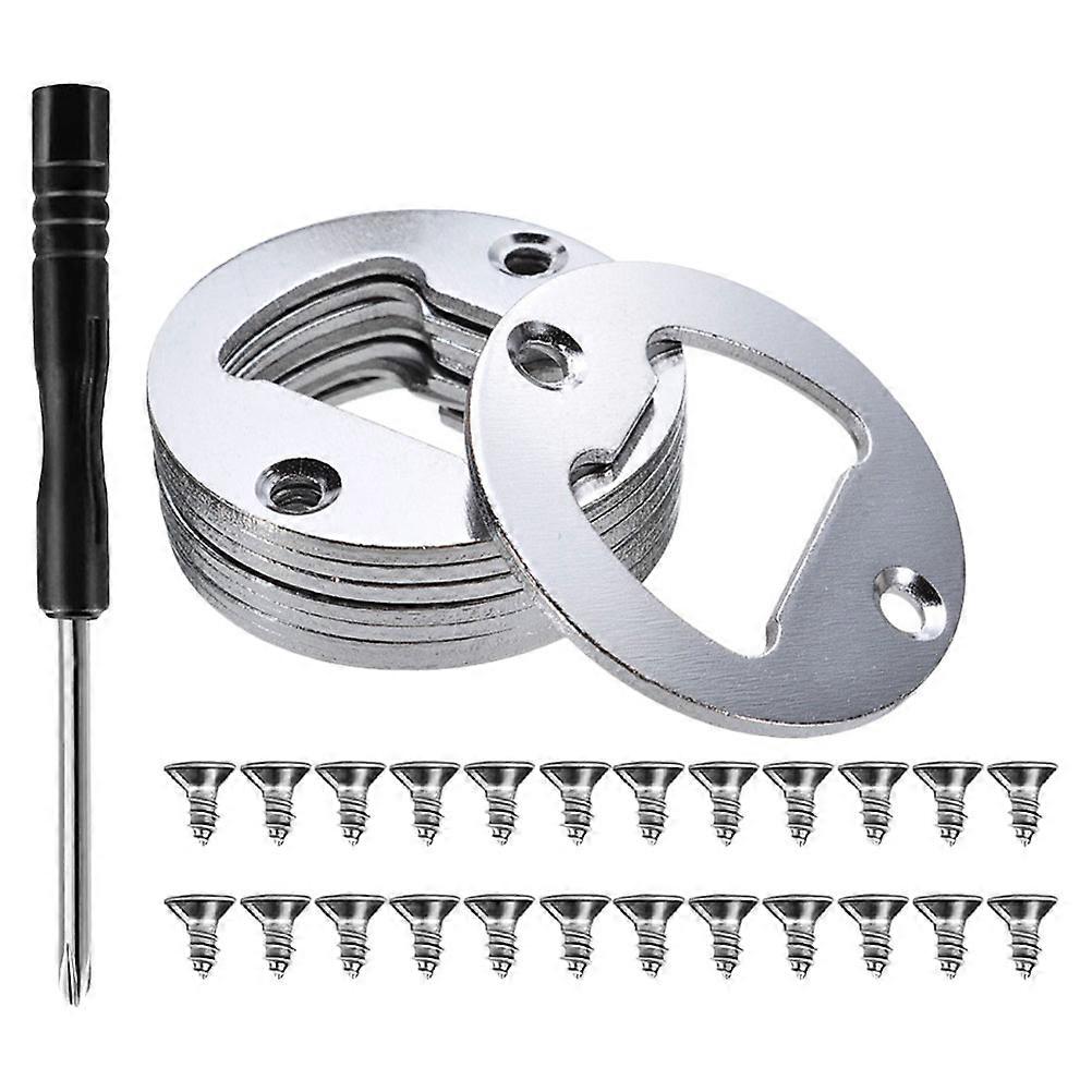 DIY Bottle Opener Making Insert Kit with Screws Includes 3Sets Silver