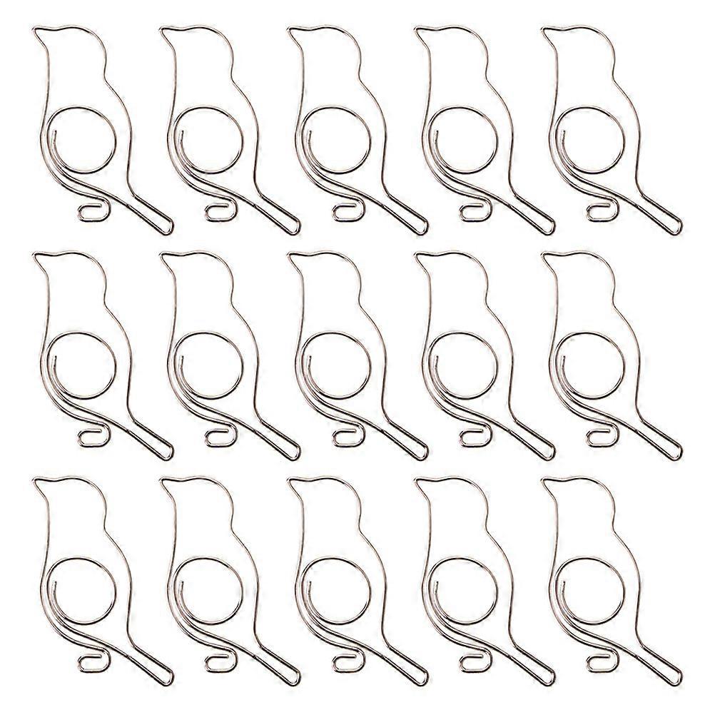 60Pcs Bird-Shaped Metal Clips for Office Use in Silver Color