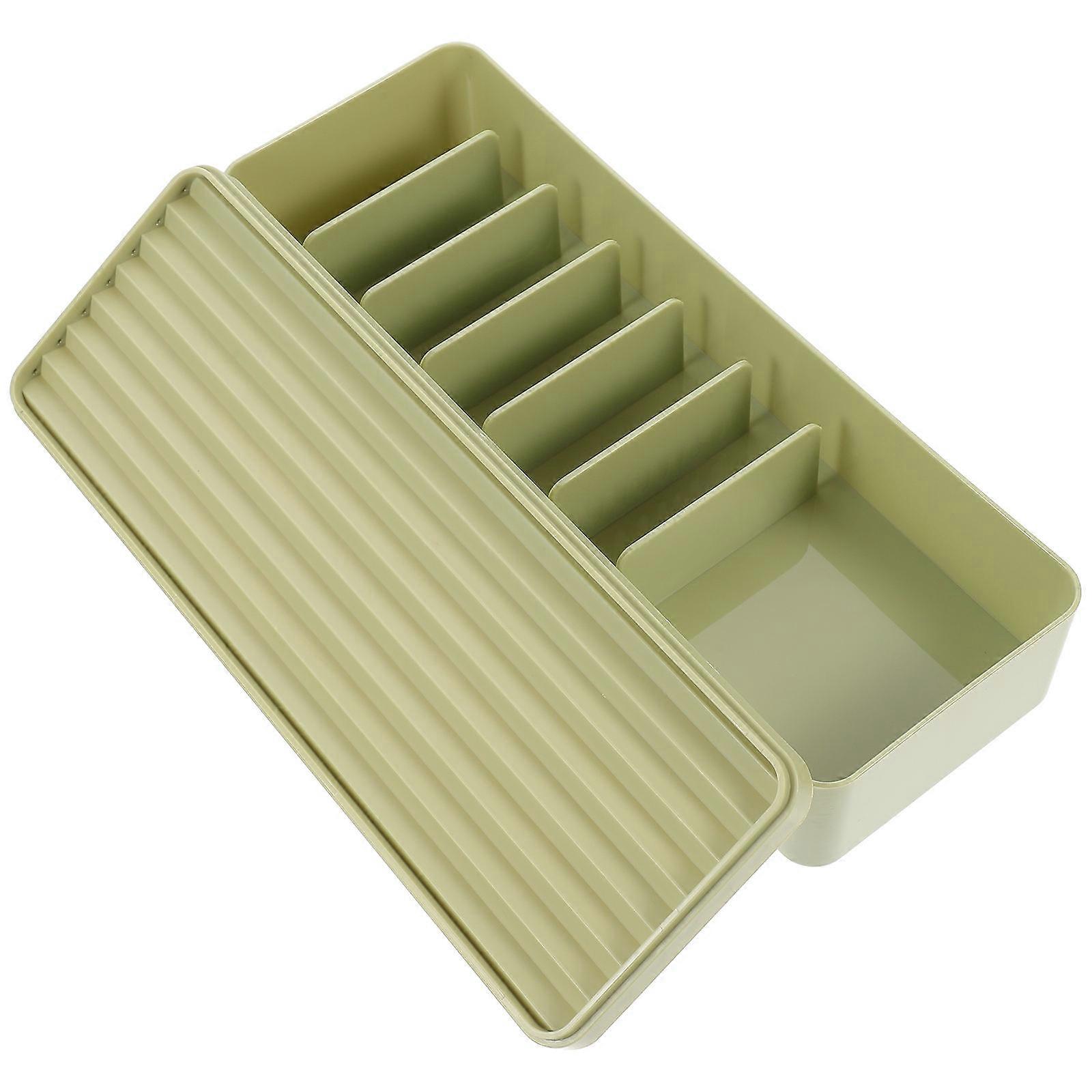 Wire Holders For Cords Storage Box Multi-Grid Square Shape Two Layers With Lid 1Pack