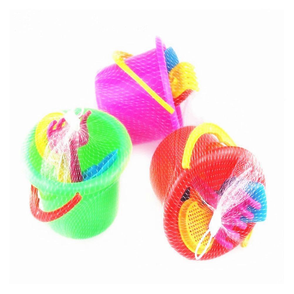 Beach Sand Toy Plastic Bucket Set for Playing 6Sets with Sand Spoon