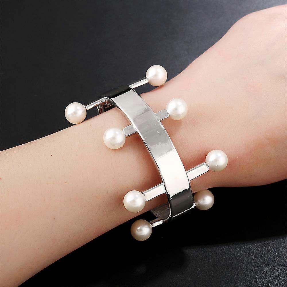 Bracelet coréen en perles pour femmes, simple, à la mode, OL, tempérament ouvert, bijou coréen, argent