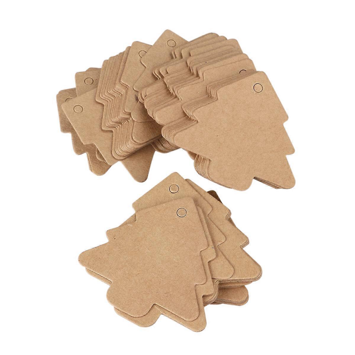 Craft Paper Tag Scalloped Kraft Paper Christmas Tree Gift Tags with 300Pcs