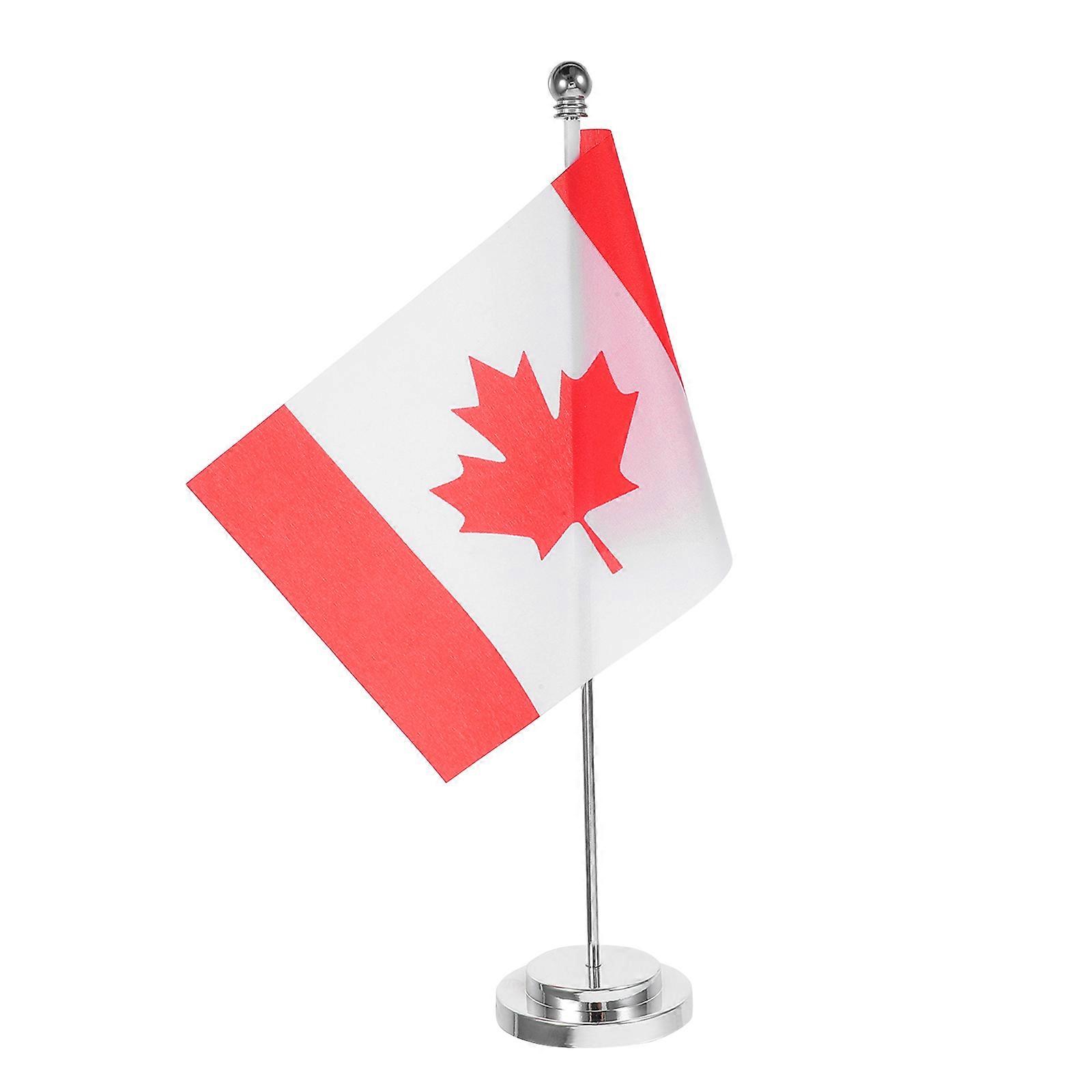 Office Table Desktop Decorations Multi Polyester with Distinctive Mini Canada Flag Design