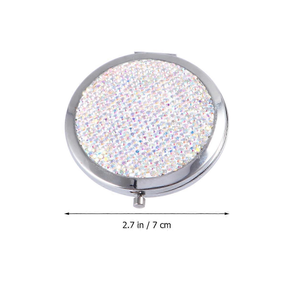 High Definition Silver Folding Makeup Mirror Double-Sided Square For Women 1Pack