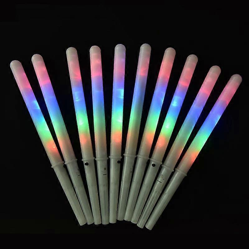 Colorful LED Glow Sticks Cotton Candy Cones Reusable Glowing Marshmallows Sticks LED Glowing Cheer Tube Dark Light for Party